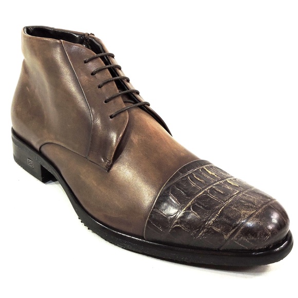 BALDININI 🇮🇹 MEN'S BROWN SOFT LEATHER WINTER COMFORT BOOTIE - Picture 3 of 7